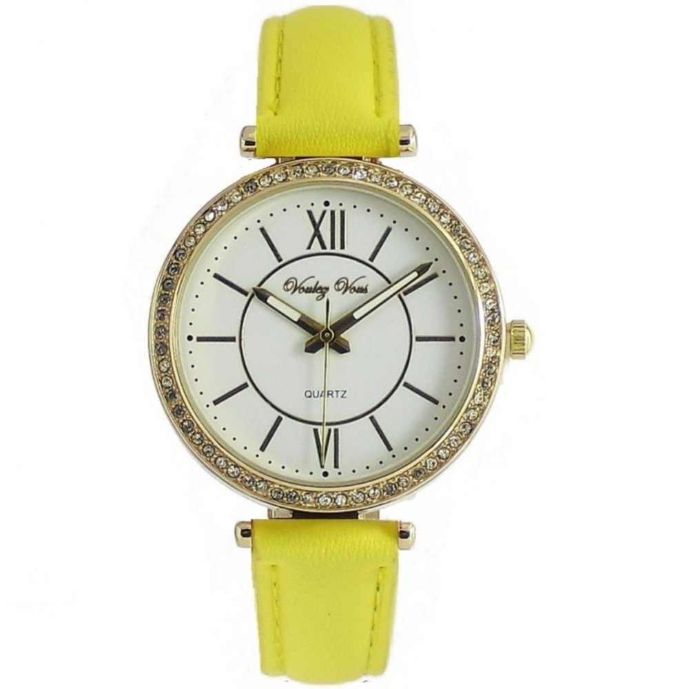 VOULEZ VOUS Womens Stainless Steel - Quartz Movement - Limoncello Designer Watch